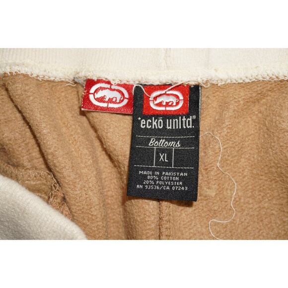 Ecko Unltd XL Brown Track Pants with White Side Stripes & Logo | 1972 Retro - Picture 9 of 10